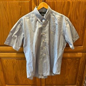 Blue Short Sleeve Men’s Polo Dress Shirt